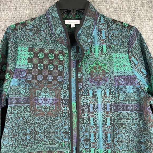 Serengeti Jacket Womens‎ 1X Plus Green Blazer Open Front Business Professional - Picture 3 of 10